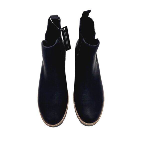 Womens athlefit Wedge Ankle Booties Size 10 Black Faux Leather - Picture 3 of 14